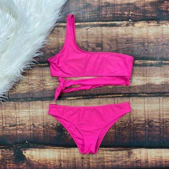 SHEIN Other - RELISTED One Shoulder Bikini Pink Swim Suit